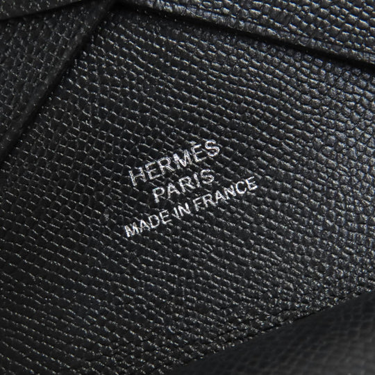 HERMES Coin case Main: Madame Veau black Calvi duo mens(Unisex) Used Authentic