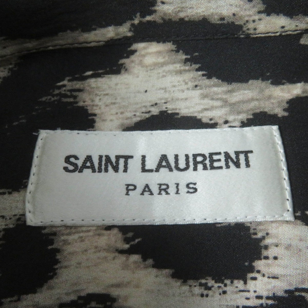 SAINT LAURENT PARIS Long sleeve shirt 465896 Main: 100% silk Brown type Women 36 Used Authentic