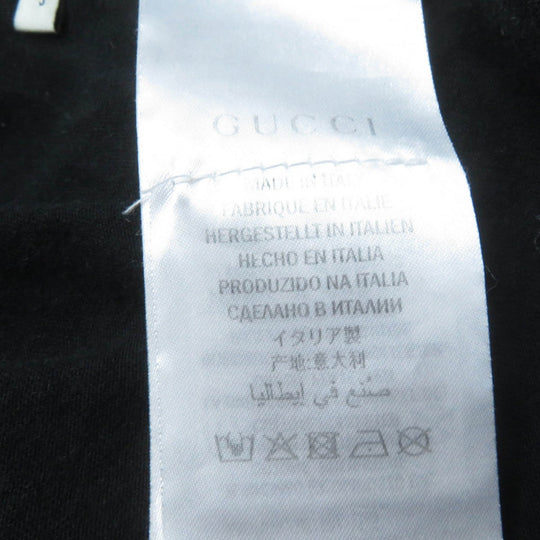 GUCCI Short sleeve T-shirt 457936 Main: 100% cotton, Part: 100% cotton, Part: 100% polyester black Floral Embroidery Tee mens S Used Authentic