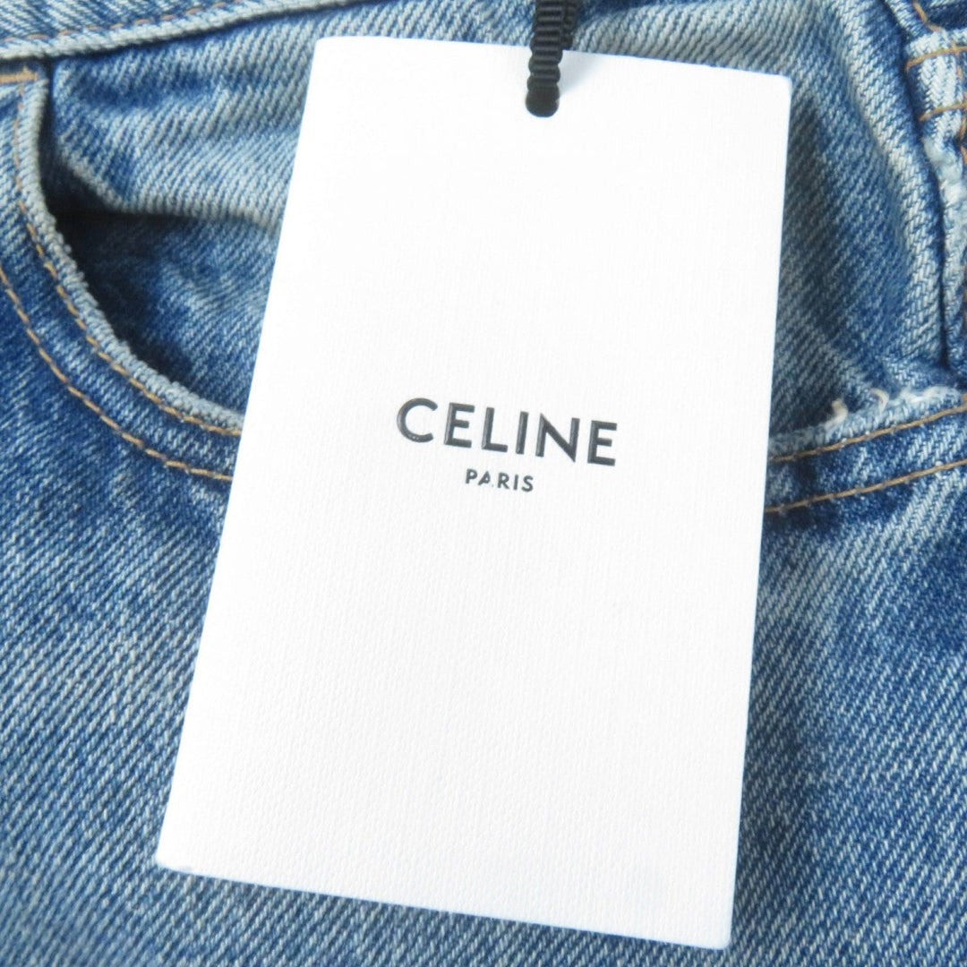 CELINE skirt S195 571Q 08YC Main: 100% cotton Indigo Women 28 Used Authentic