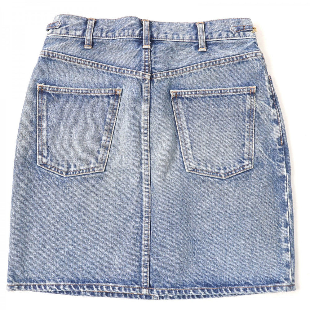 CELINE skirt S195 571Q 08YC Main: 100% cotton Indigo Women 28 Used Authentic