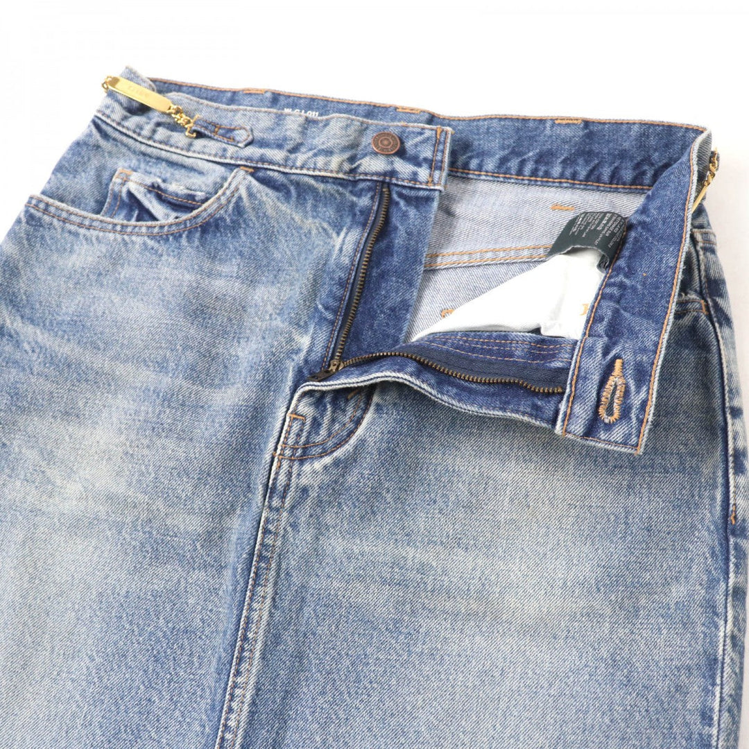 CELINE skirt S195 571Q 08YC Main: 100% cotton Indigo Women 28 Used Authentic