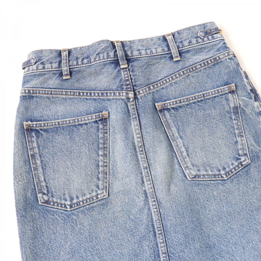 CELINE skirt S195 571Q 08YC Main: 100% cotton Indigo Women 28 Used Authentic