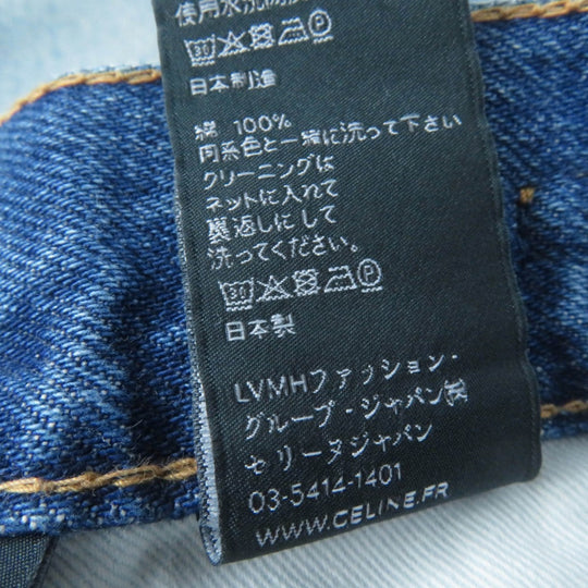 CELINE skirt S195 571Q 08YC Main: 100% cotton Indigo Women 28 Used Authentic