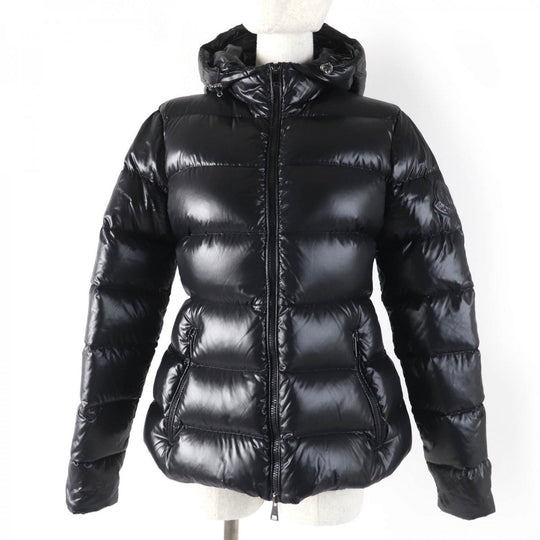 MONCLER Down jacket Main: 100% nylon, Lining: 100% nylon, Part: 100% nylon, Part: 100% nylon, Filling: 90% down black RHIN Women 2 Used Authentic