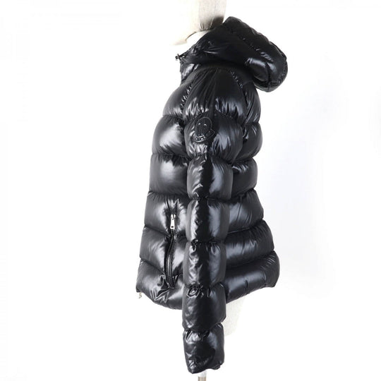 MONCLER Down jacket Main: 100% nylon, Lining: 100% nylon, Part: 100% nylon, Part: 100% nylon, Filling: 90% down black RHIN Women 2 Used Authentic