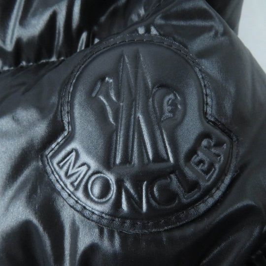 MONCLER Down jacket Main: 100% nylon, Lining: 100% nylon, Part: 100% nylon, Part: 100% nylon, Filling: 90% down black RHIN Women 2 Used Authentic