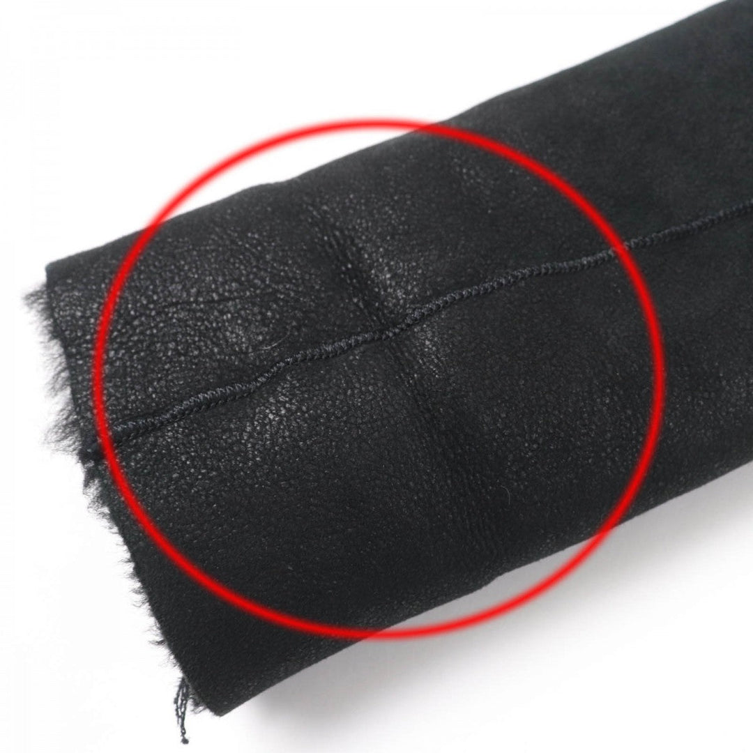 HELMUT LANG Mouton jacket Main: Sheep leather black Women Used Authentic