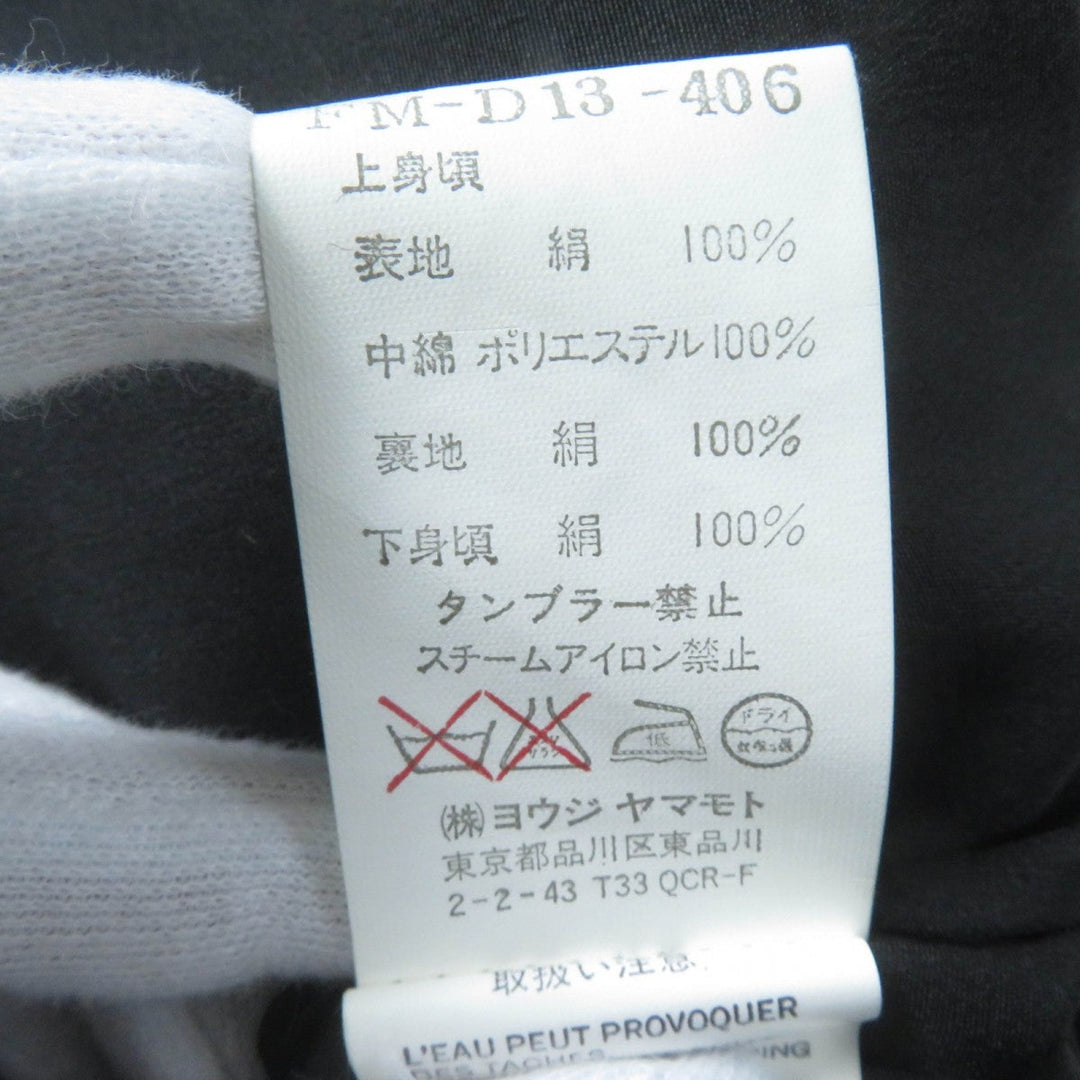 Yohji Yamamoto one piece FM-D13-406 Main: 100% silk, Filling: 100% polyester, Lining: 100% silk, Part: 100% silk black Women 2 Used Authentic