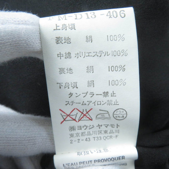 Yohji Yamamoto one piece FM-D13-406 Main: 100% silk, Filling: 100% polyester, Lining: 100% silk, Part: 100% silk black Women 2 Used Authentic