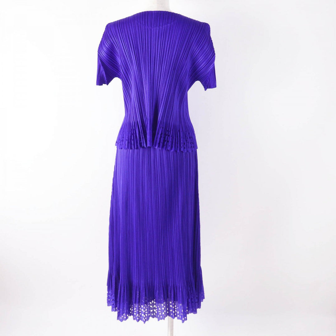 PLEATS PLEASE setup PP31-JK802 PP31-JG805 Main: 100% polyester Purple Blue type Women 3 Used Authentic