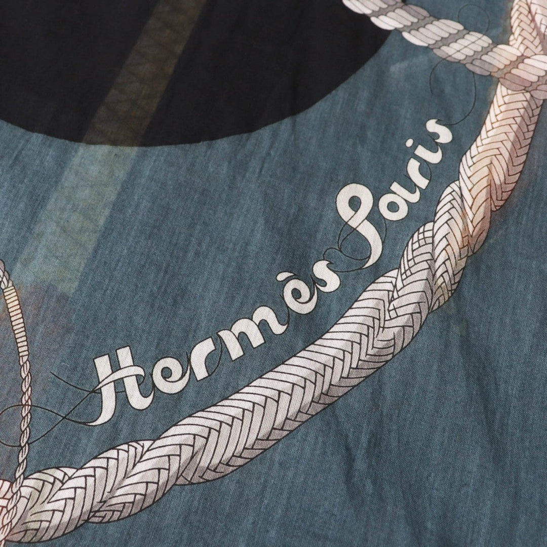 HERMES poncho Main: 100% cotton Green Black type clic clac click crack Women 34 Used Authentic