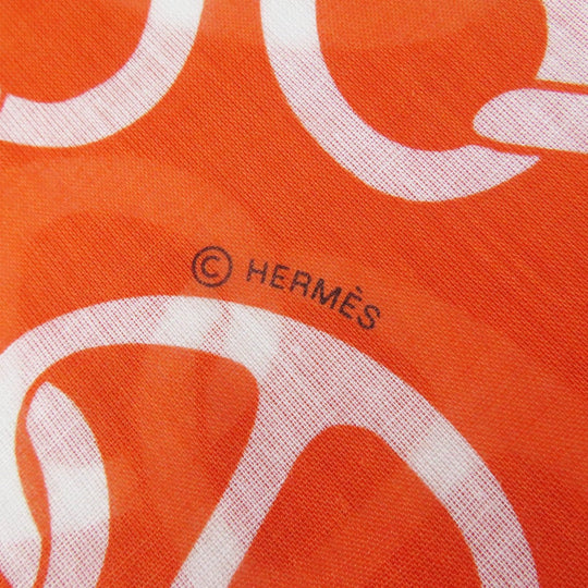 HERMES Stall Main: 100% cotton Orange Boite Naoussa Megaro mens Used Authentic