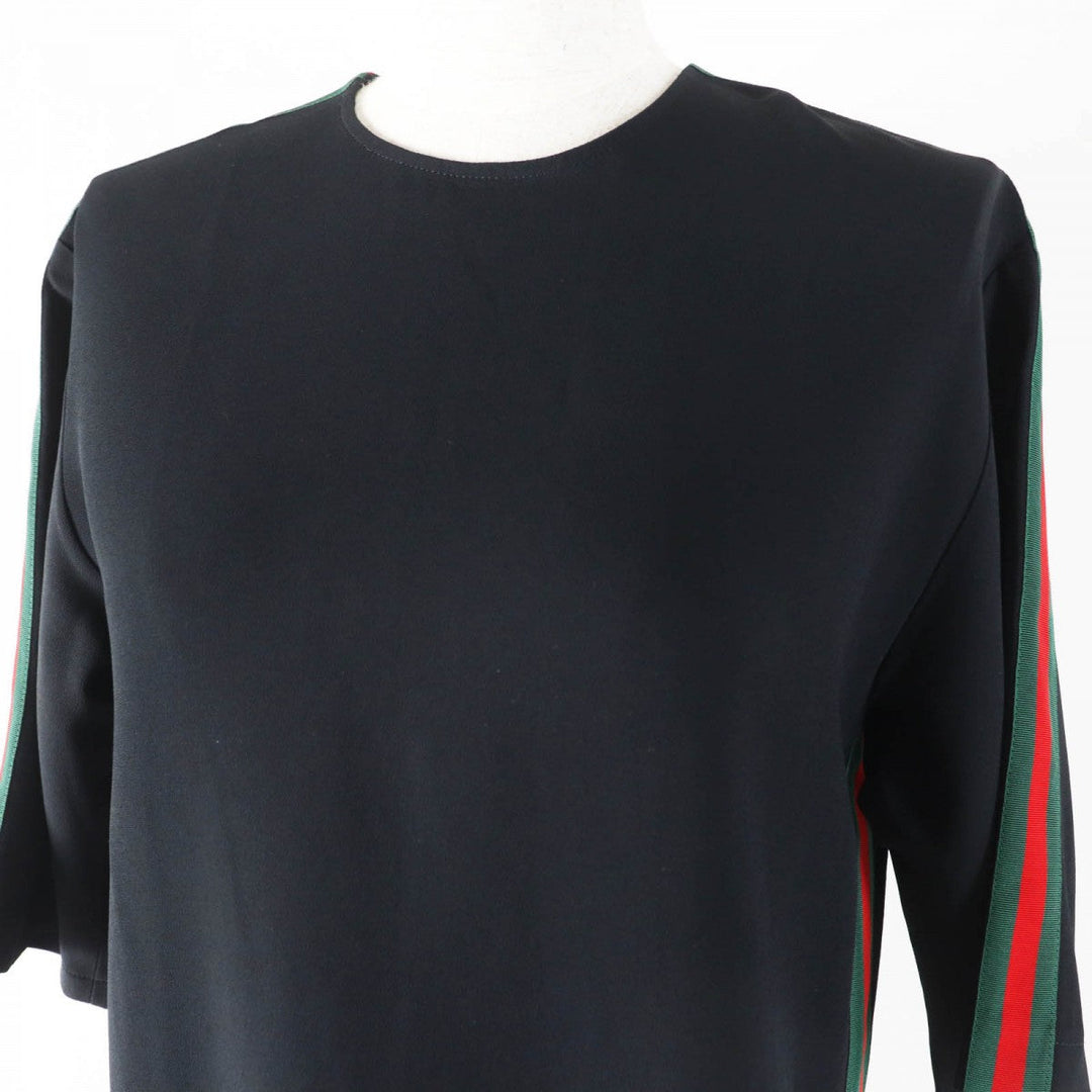 GUCCI one piece 528977 Main: 97% rayon, Main: 3% polyurethane, Part: 65% rayon, Part: 35% cotton black Women 36 Used Authentic