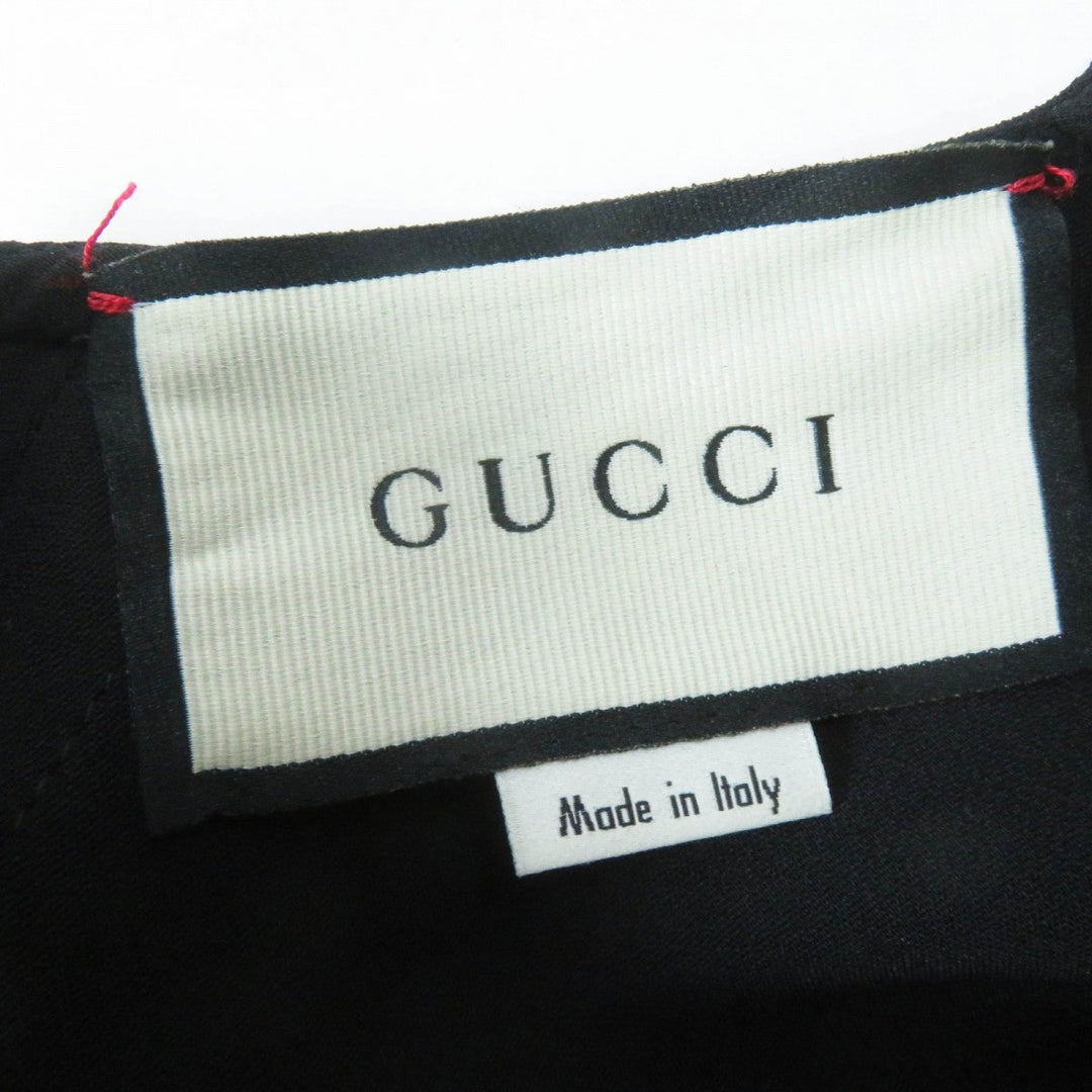 GUCCI one piece 528977 Main: 97% rayon, Main: 3% polyurethane, Part: 65% rayon, Part: 35% cotton black Women 36 Used Authentic