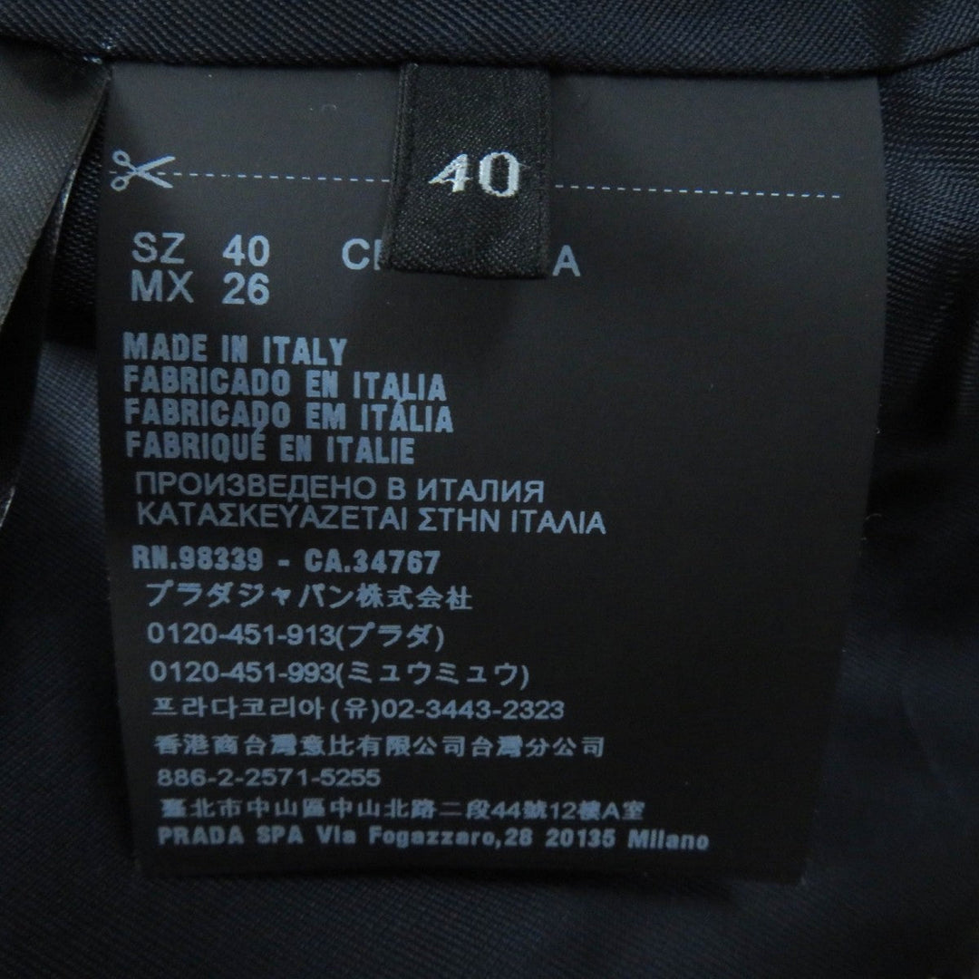 PRADA Jacket P524I Main: 100% cotton Black Orange White Women 40 Used Authentic