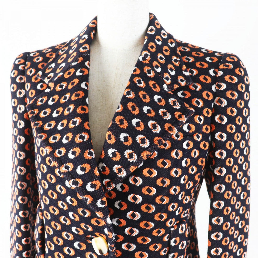 PRADA Jacket P524I Main: 100% cotton Black Orange White Women 40 Used Authentic