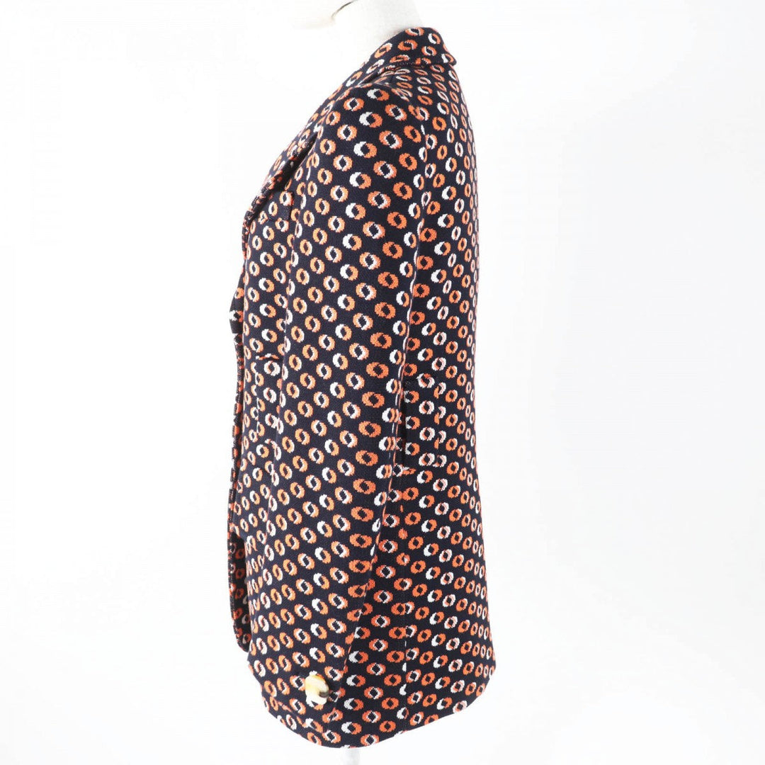 PRADA Jacket P524I Main: 100% cotton Black Orange White Women 40 Used Authentic