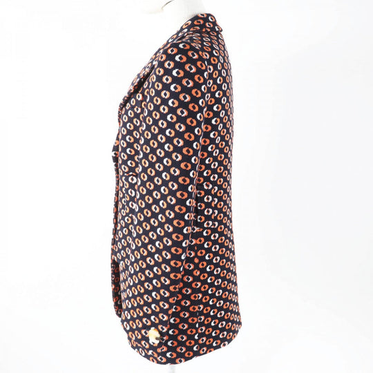 PRADA Jacket P524I Main: 100% cotton Black Orange White Women 40 Used Authentic