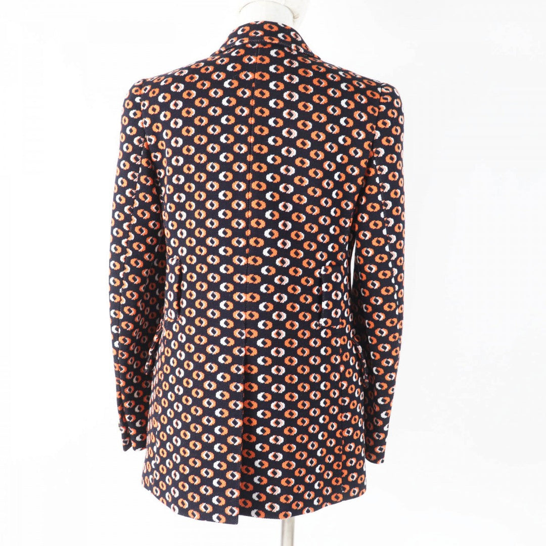 PRADA Jacket P524I Main: 100% cotton Black Orange White Women 40 Used Authentic