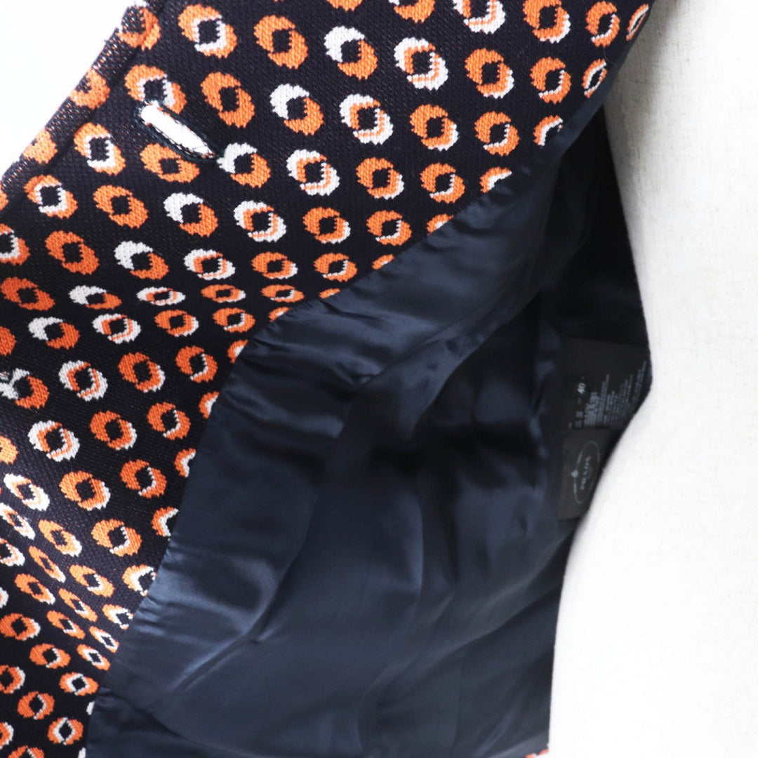 PRADA Jacket P524I Main: 100% cotton Black Orange White Women 40 Used Authentic