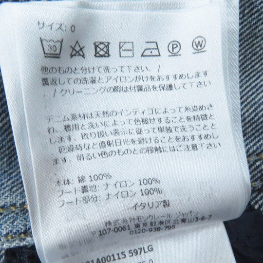 MONCLER Denim Jacket Main: 100% cotton, Part: 100% nylon, Part: 100% nylon Indigo blue LAMPUSA Women Used Authentic