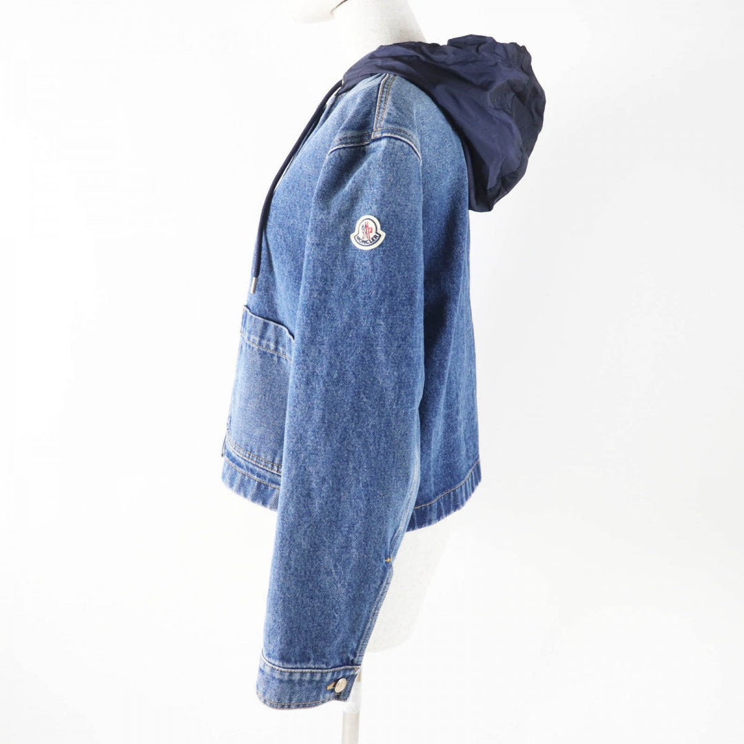 MONCLER Denim Jacket Main: 100% cotton, Part: 100% nylon, Part: 100% nylon Indigo blue LAMPUSA Women Used Authentic