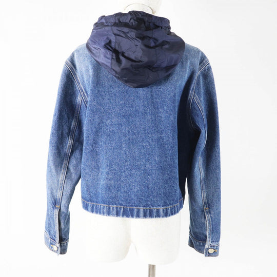 MONCLER Denim Jacket Main: 100% cotton, Part: 100% nylon, Part: 100% nylon Indigo blue LAMPUSA Women Used Authentic