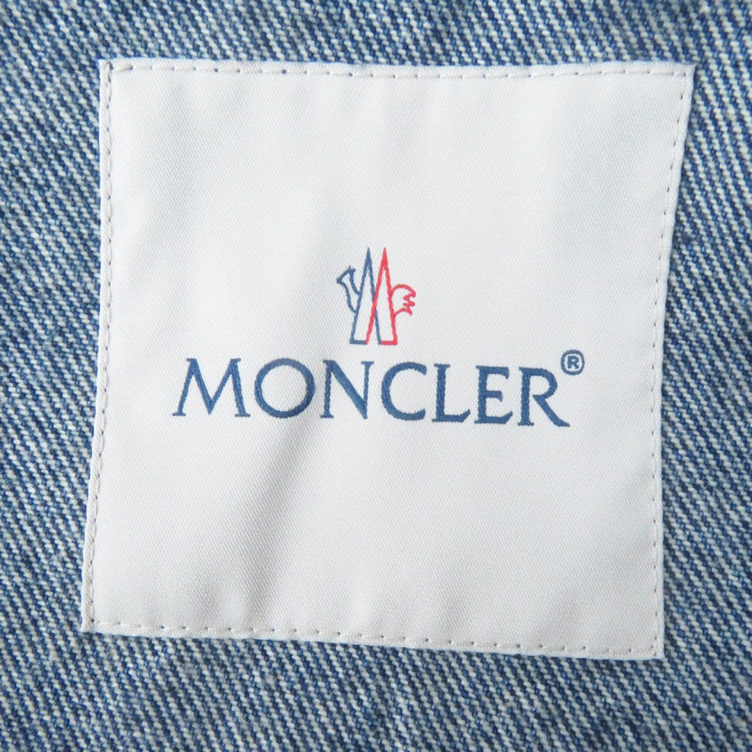 MONCLER Denim Jacket Main: 100% cotton, Part: 100% nylon, Part: 100% nylon Indigo blue LAMPUSA Women Used Authentic