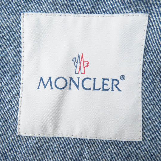 MONCLER Denim Jacket Main: 100% cotton, Part: 100% nylon, Part: 100% nylon Indigo blue LAMPUSA Women Used Authentic