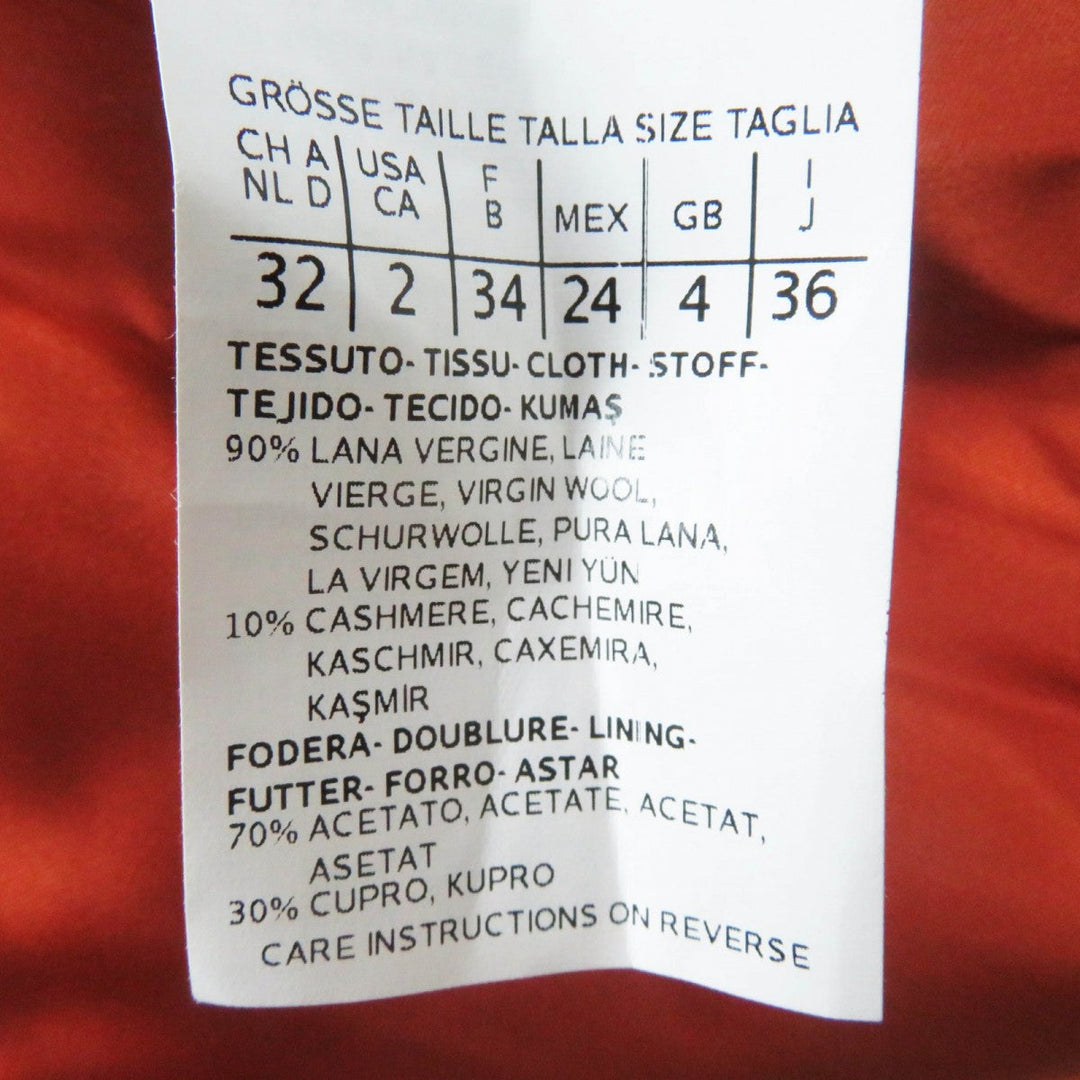 MAX MARA coat Main: 90% wool, Main: 10% cashmere, Lining: 70% acetate, Lining: 30% cupra terracotta White tag Women 36 Used Authentic