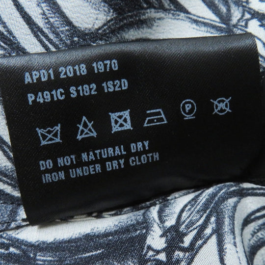 PRADA Long sleeve shirt P491C Main: 100% silk Black White Women 36 Used Authentic