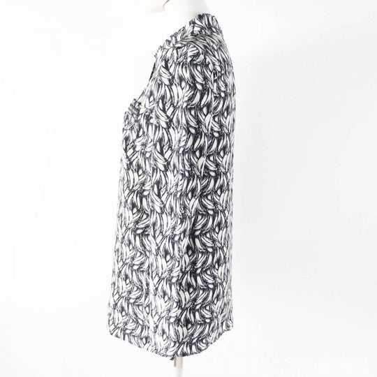 PRADA Long sleeve shirt P491C Main: 100% silk Black White Women 36 Used Authentic