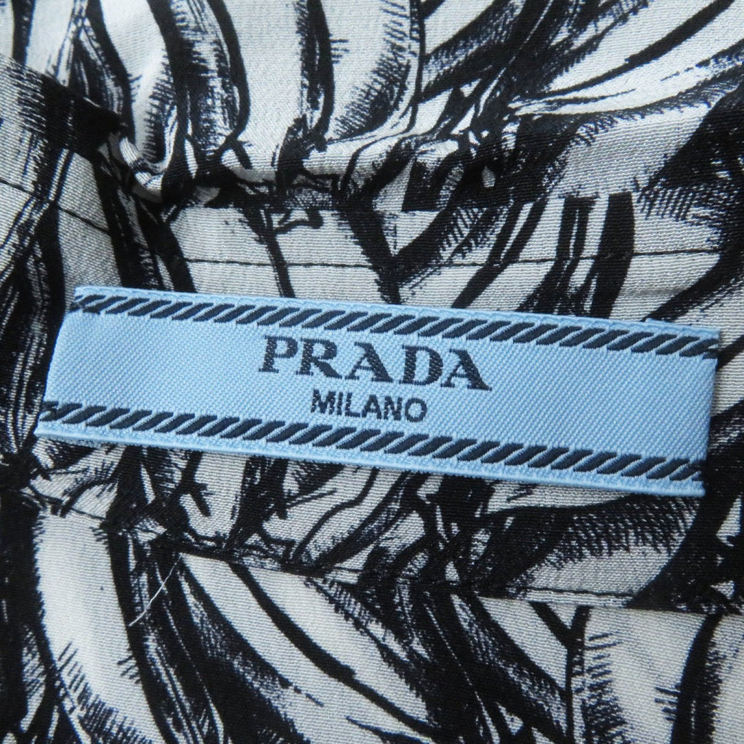 PRADA Long sleeve shirt P491C Main: 100% silk Black White Women 36 Used Authentic