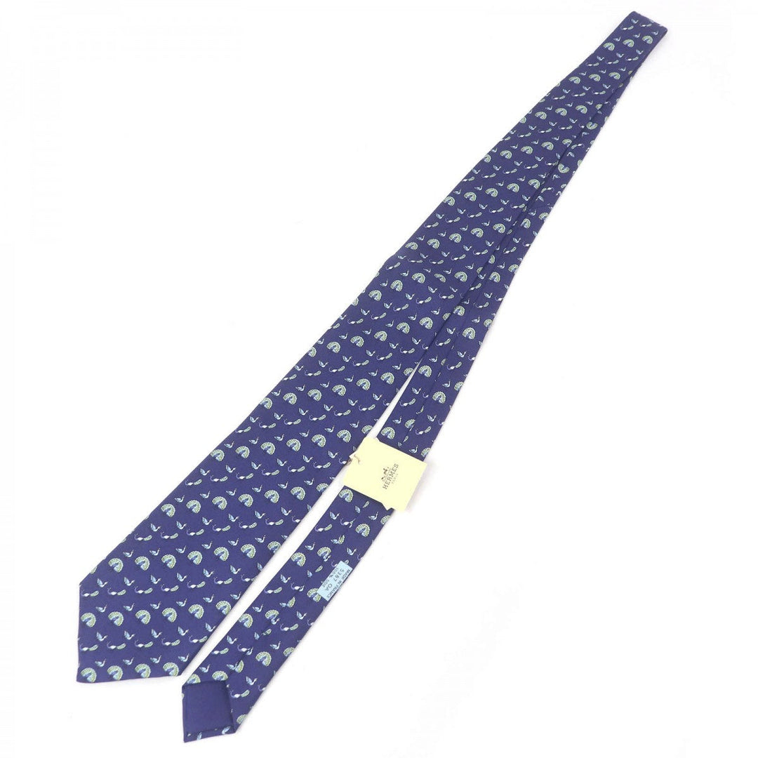 HERMES tie Main: 100% silk Marin mens Used Authentic
