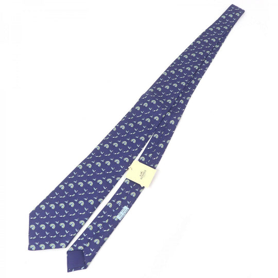HERMES tie Main: 100% silk Marin mens Used Authentic