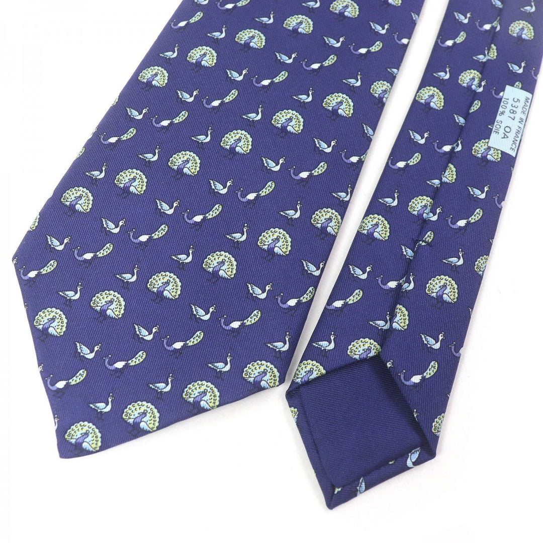HERMES tie Main: 100% silk Marin mens Used Authentic