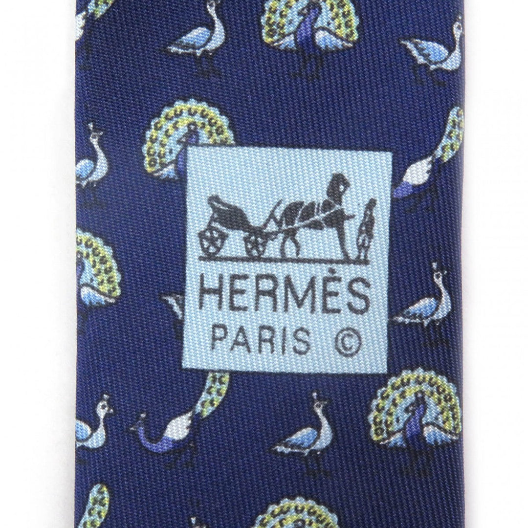 HERMES tie Main: 100% silk Marin mens Used Authentic