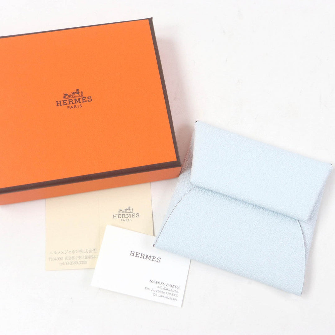 HERMES Coin case Main�FEpsom white Bastia mens(Unisex) Used Authentic