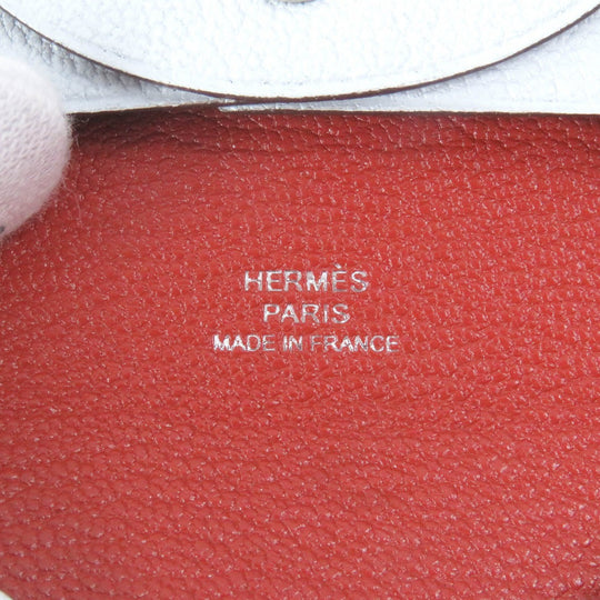 HERMES Coin case Main�FEpsom white Bastia mens(Unisex) Used Authentic