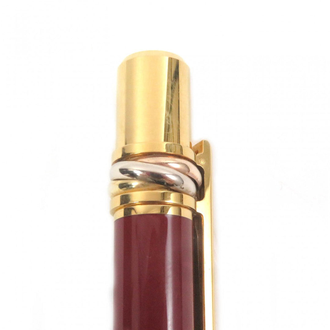 CARTIER Ballpoint pen metal Bordeaux Cartier Double Logo Trinity Do mens Used Authentic