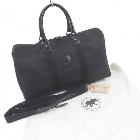 HUNTING WORLD Boston Duffel bag Main: Canvas, Part: Leather black Safari Today mens Used Authentic
