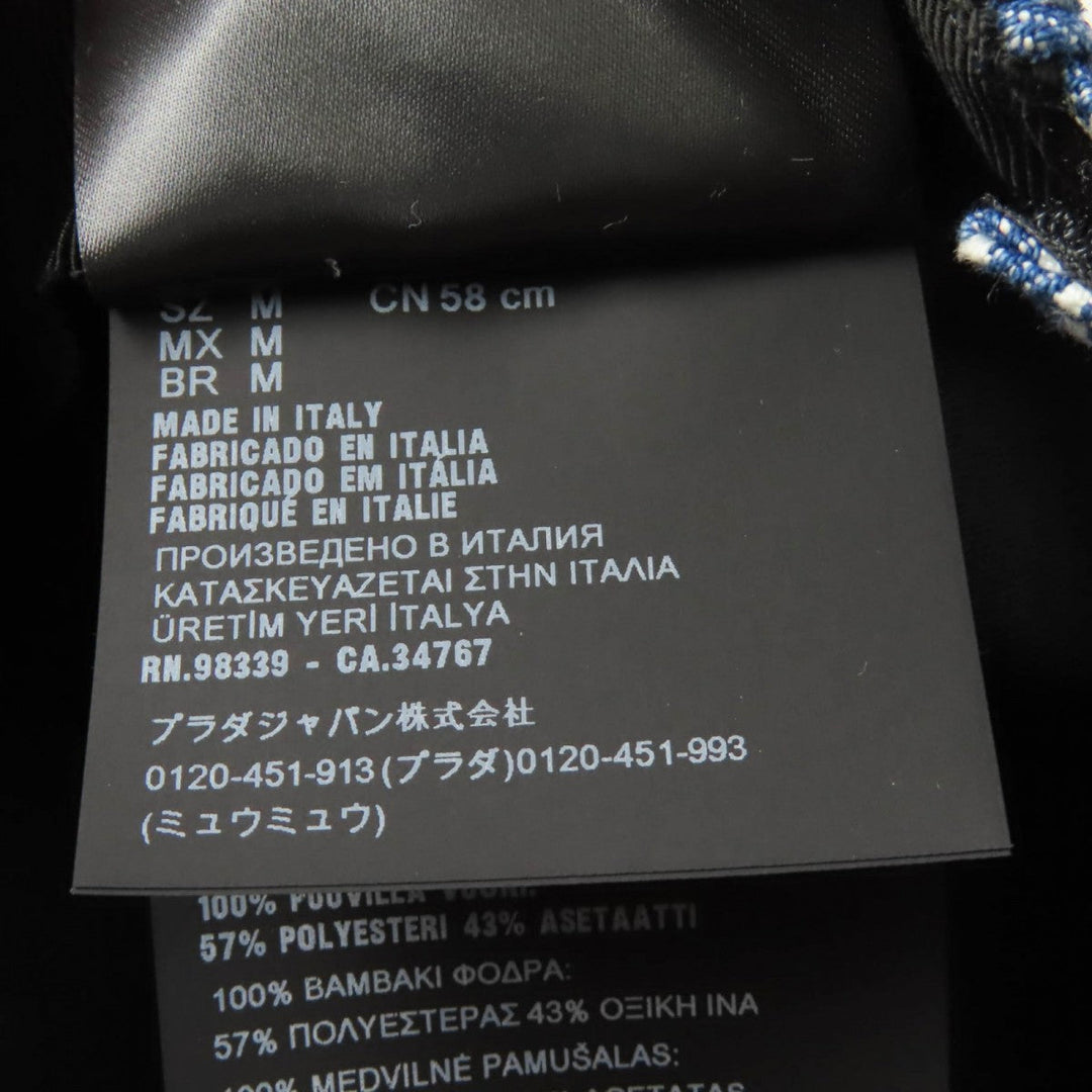 Miu Miu cap 5HC179 Main: 100% cotton Indigo white Women M Used Authentic