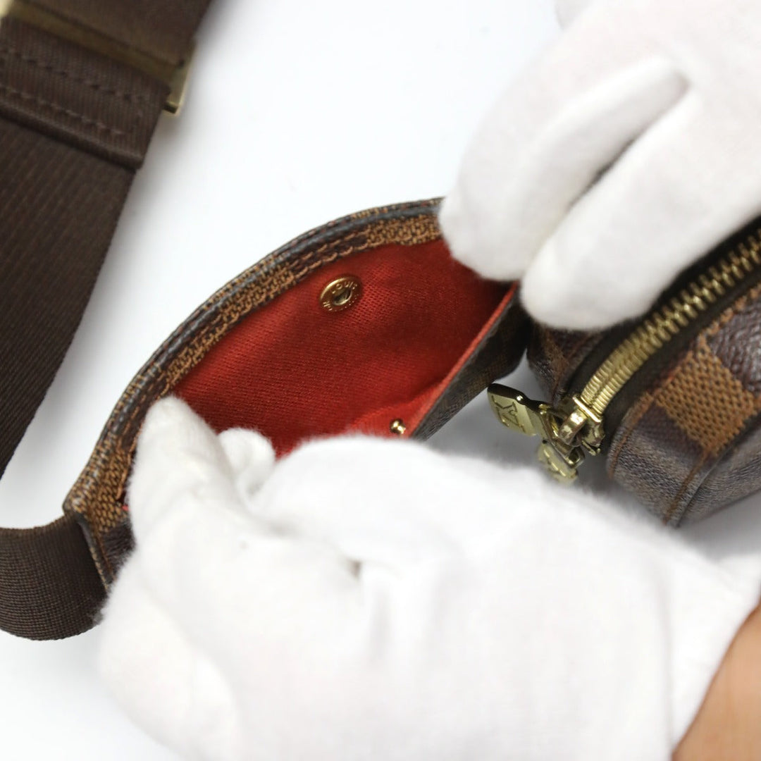 LOUIS VUITTON Sling bag N51994 Damier canvas Brown Waist pouch Damier Geronimos unisex(Unisex) Used Authentic