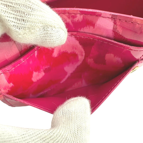 LOUIS VUITTON Long Wallet Purse M90022 enamel Rose Andian Pink Long Wallet Purse Monogram Vernis Portefeuille Sara Women Used Authentic