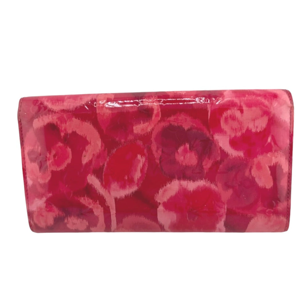LOUIS VUITTON Long Wallet Purse M90022 enamel Rose Andian Pink Long Wallet Purse Monogram Vernis Portefeuille Sara Women Used Authentic