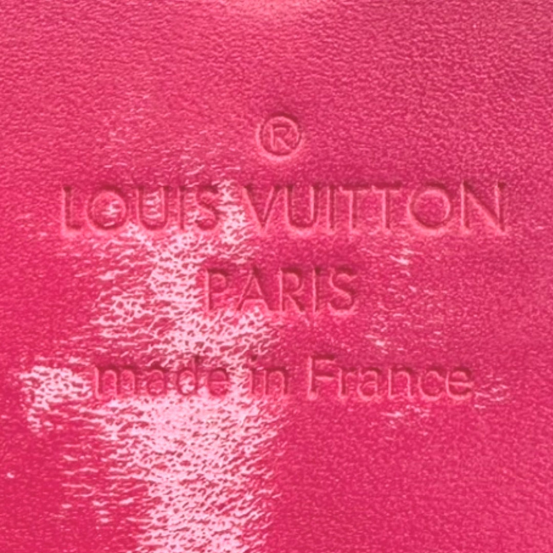 LOUIS VUITTON Long Wallet Purse M90022 enamel Rose Andian Pink Long Wallet Purse Monogram Vernis Portefeuille Sara Women Used Authentic