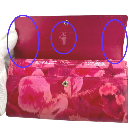 LOUIS VUITTON Long Wallet Purse M90022 enamel Rose Andian Pink Long Wallet Purse Monogram Vernis Portefeuille Sara Women Used Authentic