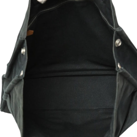 HERMES Tote Bag canvas canvas black Gray Line Fool Toe Tote MM