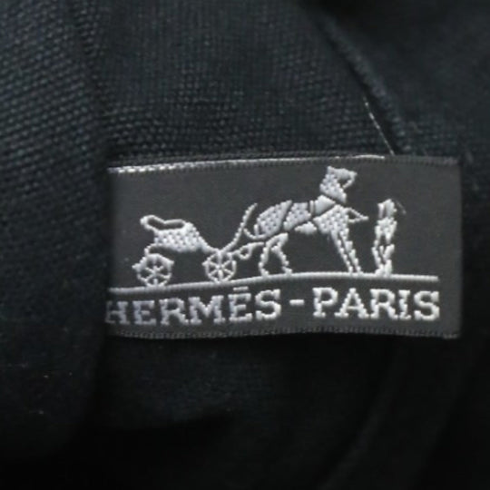 HERMES Tote Bag canvas canvas black Gray Line Fool Toe Tote MM